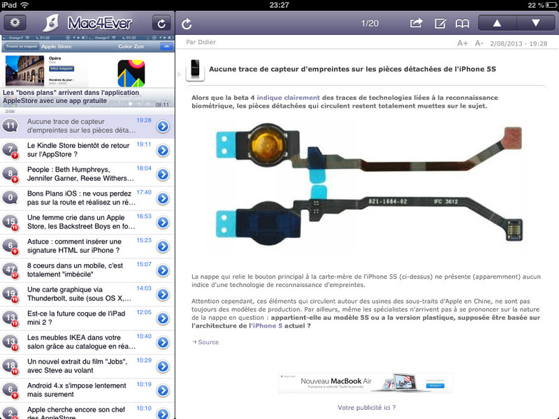 Mise à niveau de Mac4Ever HD (pour iPad)