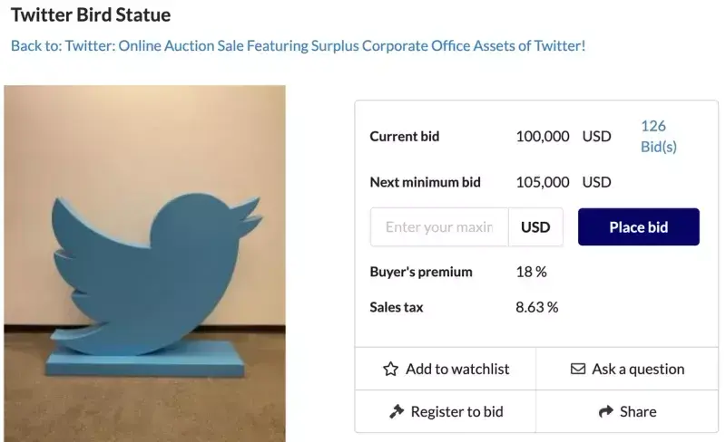 Twitter brade son mobilier pour renflouer ses caisses