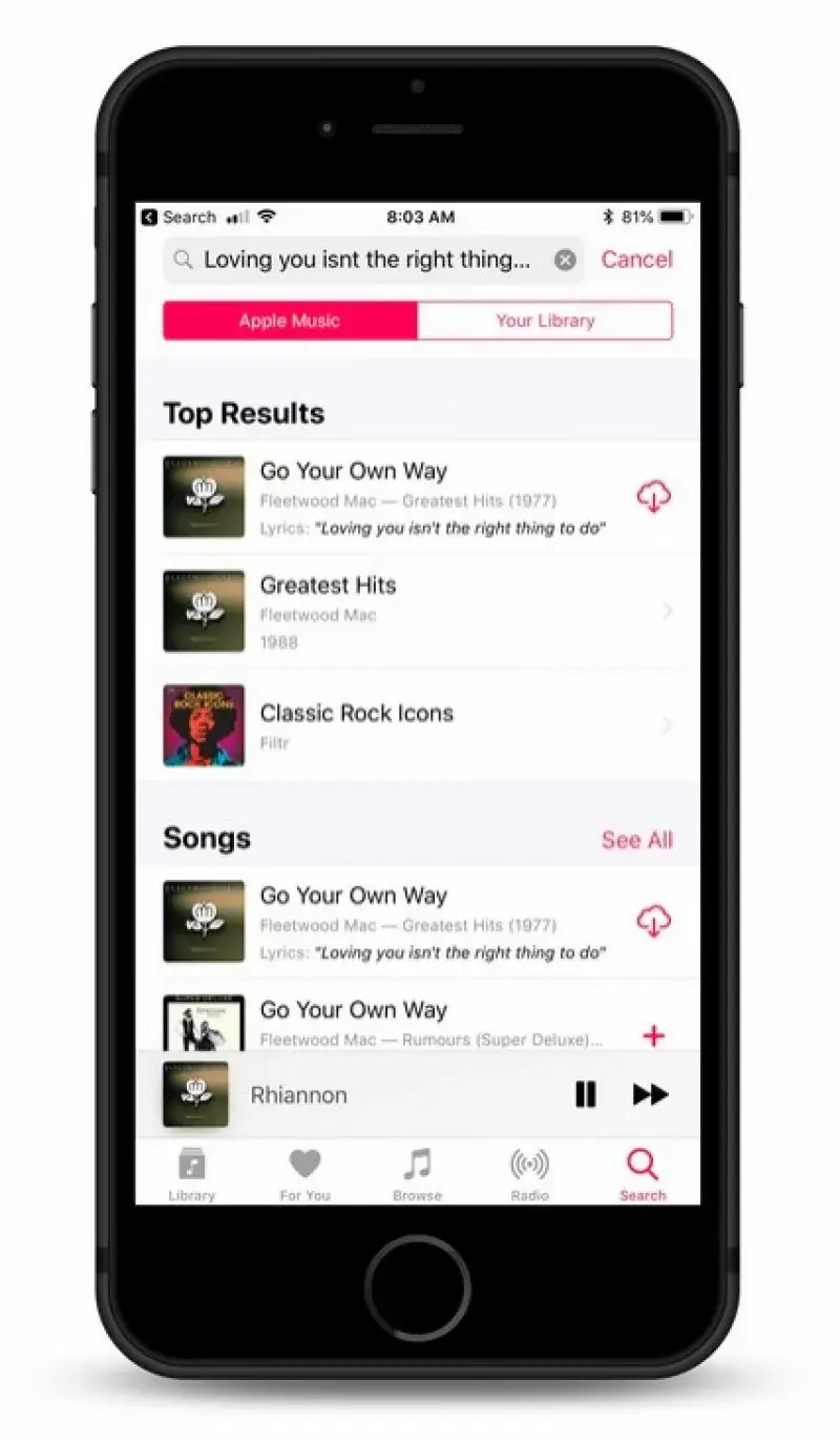 Apple Music : iOS 12 permet de retrouver certains morceaux à partir des paroles