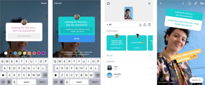 Illustration : Instagram ajoute les stickers "Questions" pour faciliter les échanges