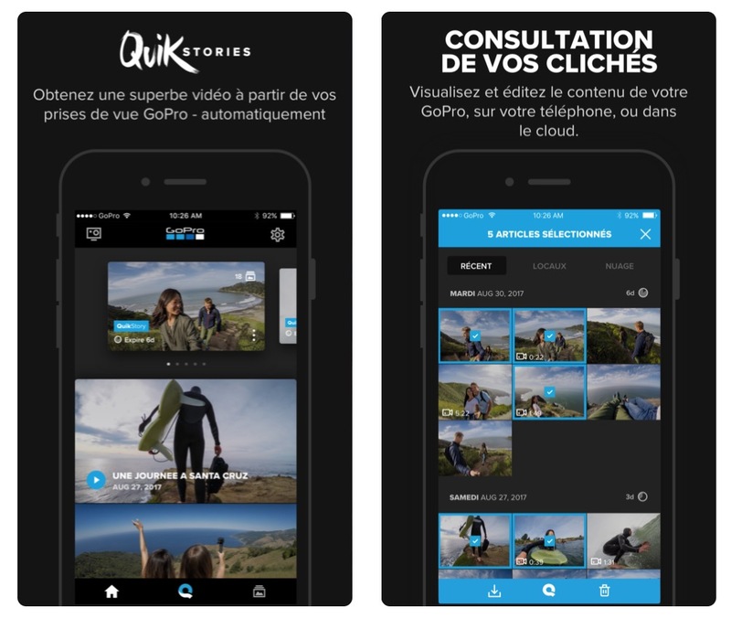 Illustration : L'app GoPro crée des vidéos à partir de photos 360° et affiche des marqueurs GPS