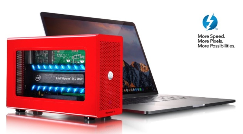 Illustration : Le boitier Akitio Thunderbolt 3 Node Lite accueille les SSD Intel Optane 905P