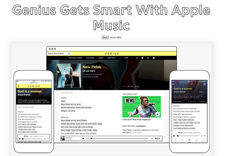 Illustration : Un partenariat entre Apple Music et Genius pour les paroles des chansons