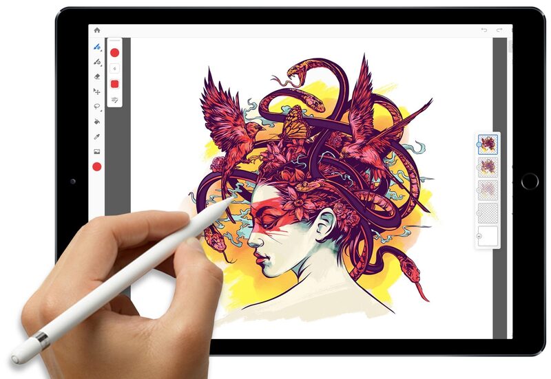 Illustration : Photoshop CC pour iPad en 2019, Première Rush CC (concurrent d’iMovie), updates CC
