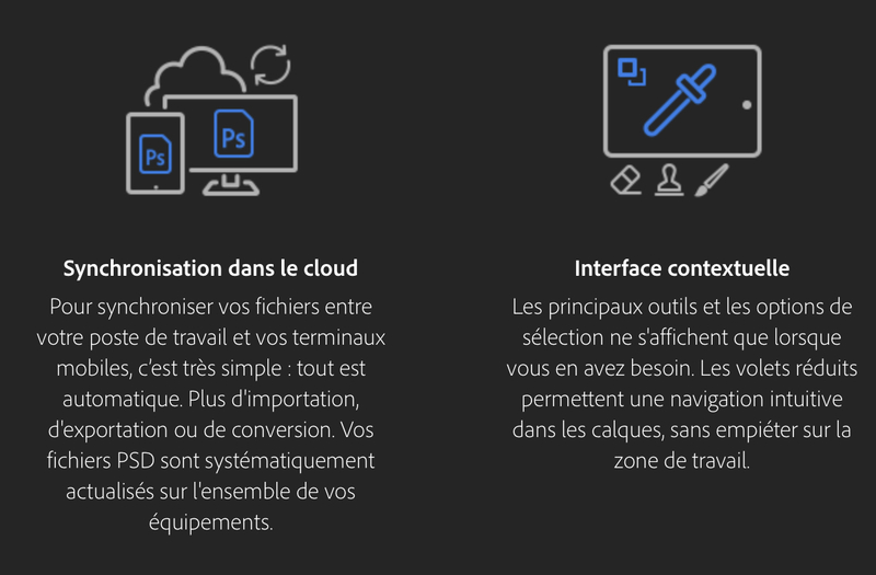 Illustration : Photoshop CC pour iPad en 2019, Première Rush CC (concurrent d’iMovie), updates CC