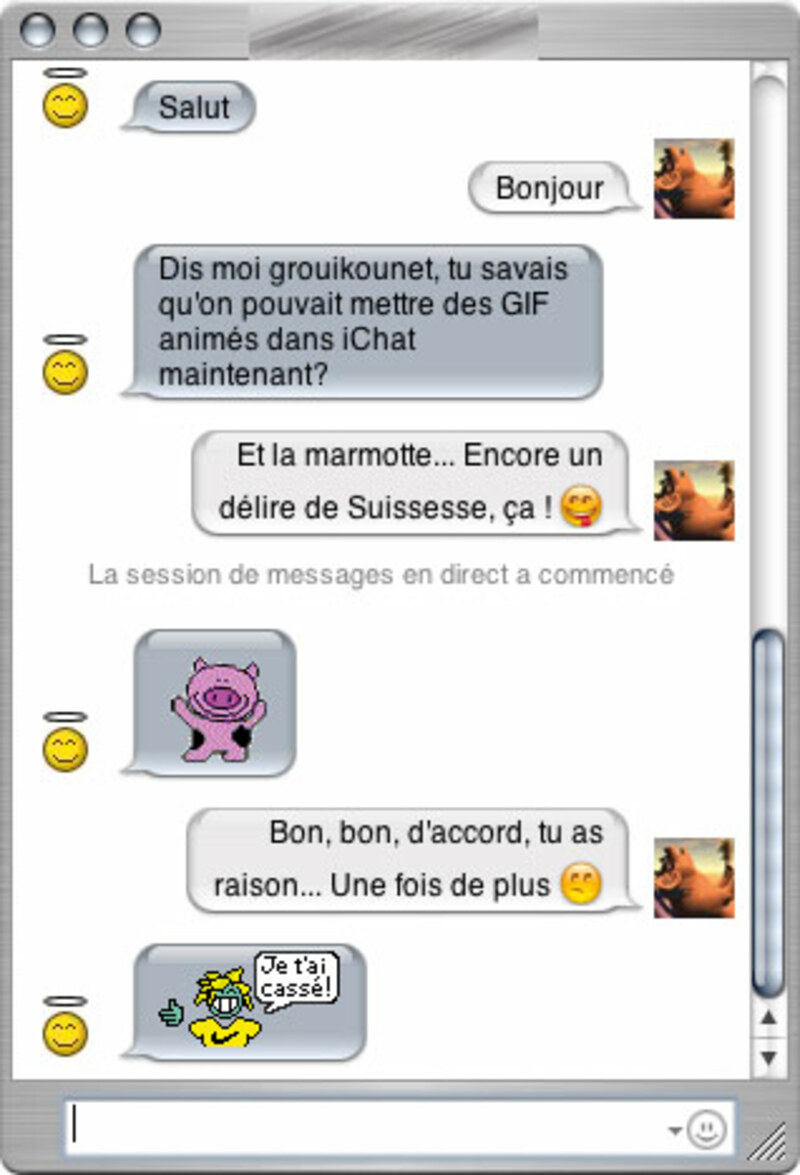 Illustration : Du GIF dans iChat