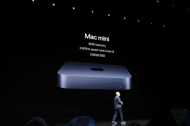 Illustration : #Keynote : Mac Mini, 6 coeurs, 5x plus rapide, 64Go de RAM 2666Mhz...