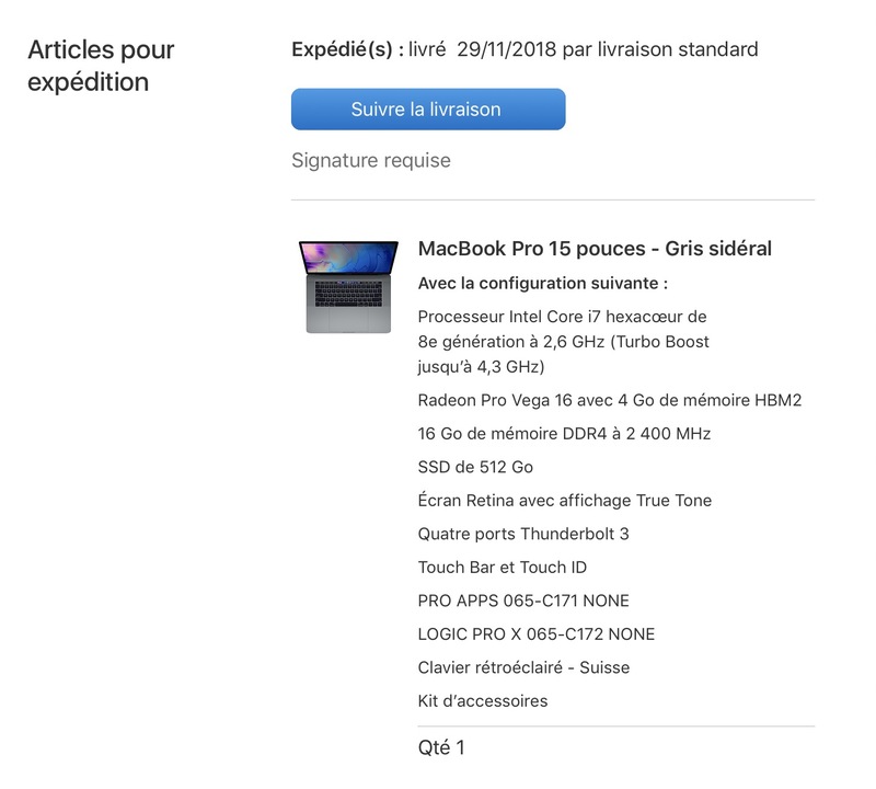 Illustration : Les "nouveaux" MacBook Pro 2018 équipés de la Radeon Vega ont été expédiés