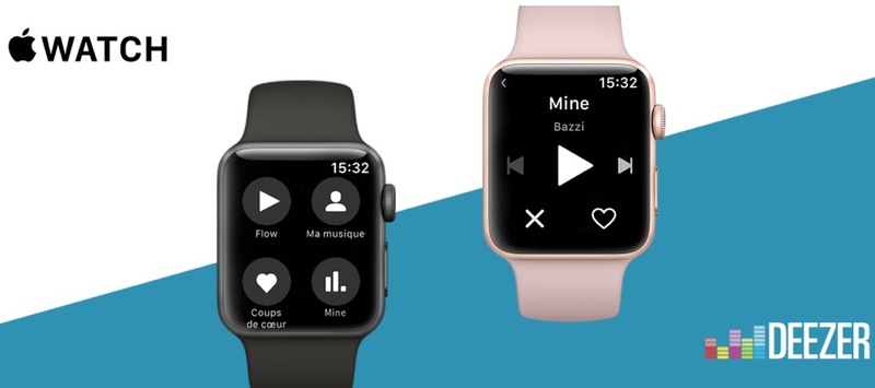 Illustration : Deezer déploie une nouvelle version de son application pour Apple Watch