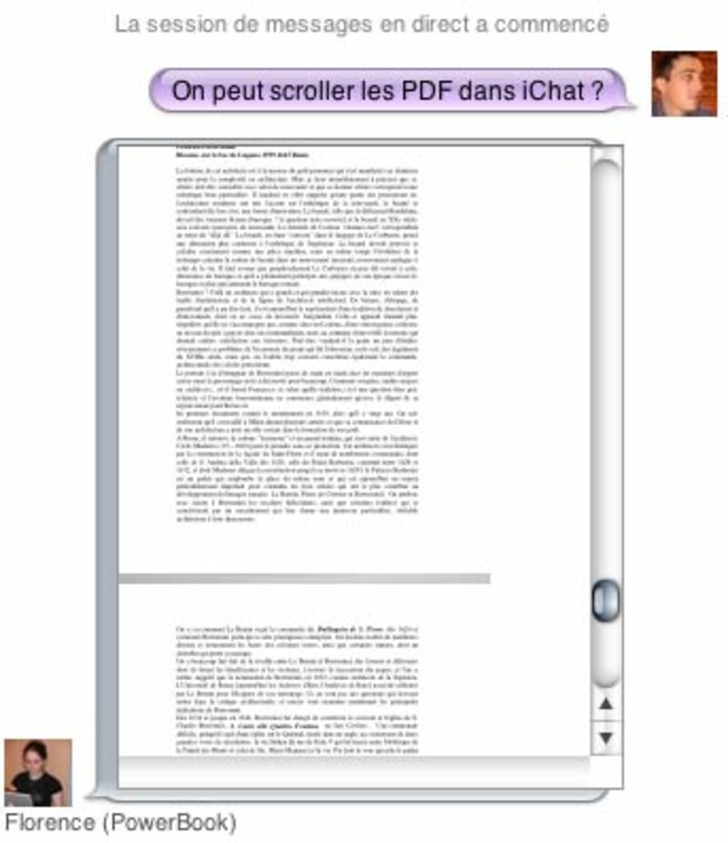 Illustration : PDF dans iChat