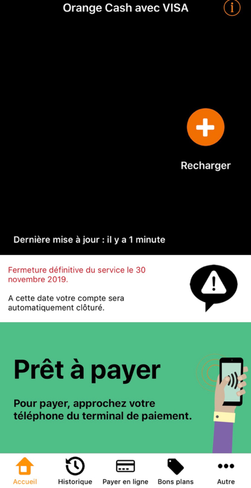 Illustration : Orange Cash jette l'éponge le 30 novembre prochain