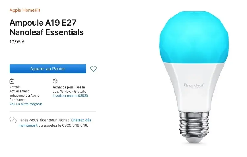 L'ampoule Nanoleaf Essentials à 19,95€ compatible HomeKit/Thread est de nouveau en stock