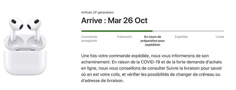 Illustration : Les MacBook Pro M1 Pro et les AirPods 3 se préparent à l'expédition
