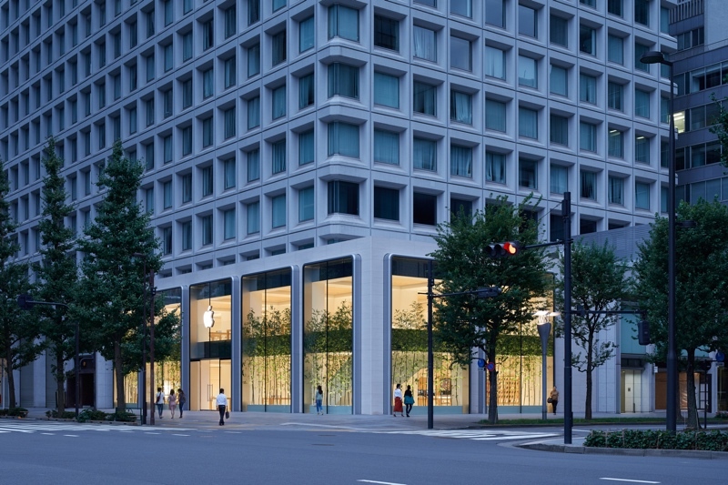 Le nouvel Apple Store de Tokyo a un store en bambou et des fenêtres en forme d'iPad