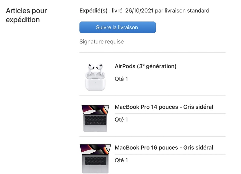 Illustration : Apple expédie ses MacBook Pro M1 Pro et ses AirPods 3 !