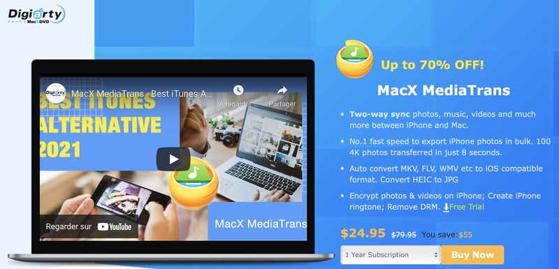 Illustration : Concours avec MacX MediaTrans (Sauvegarde iPhone) et -70% sur la verison complète