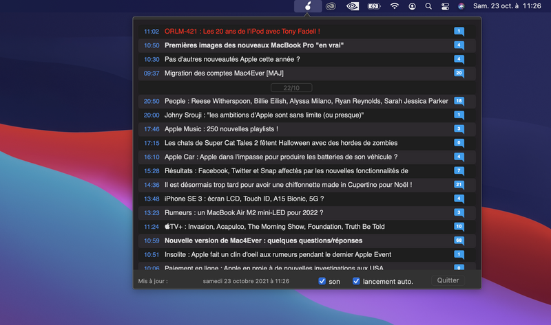 Illustration : L'application Mac4Ever pour macOS est à jour ! (native Mac M1 et nouvelle version du site)