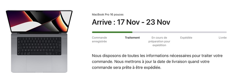Illustration : Les MacBook Pro M1 Pro et les AirPods 3 se préparent à l'expédition