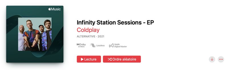 Illustration : Apple Music continue ses petits cadeaux de l'avent avec Coldplay