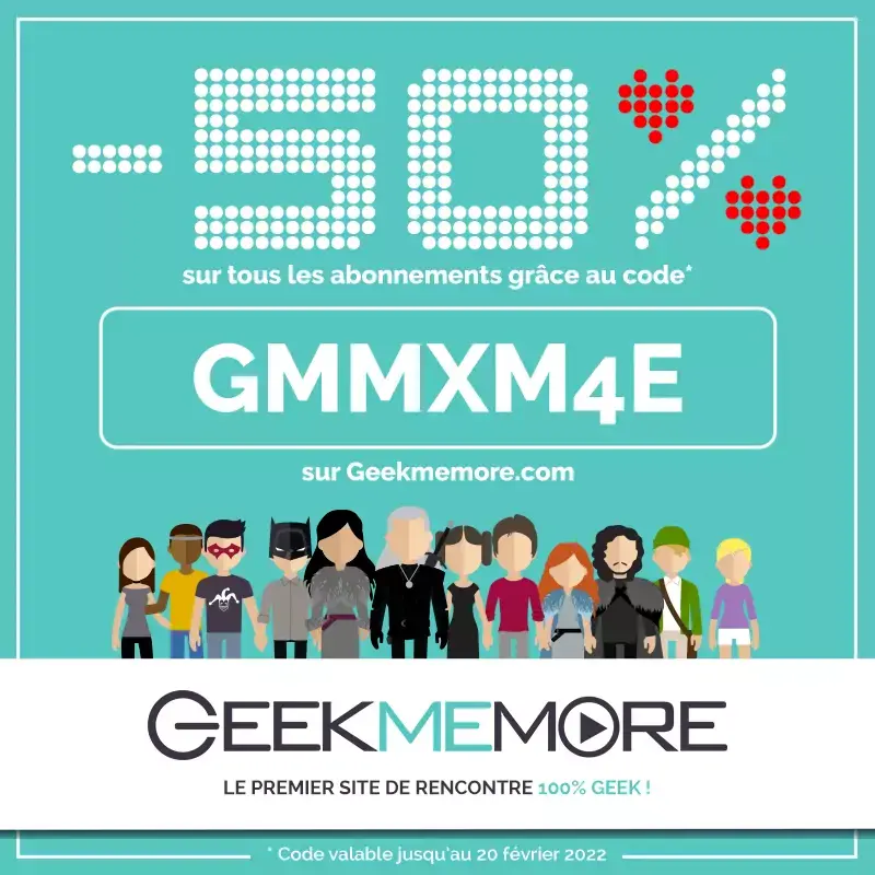 Mac4Ever vous offre -50% chez GeekMeMore (rencontre entre geeks) pour la St Valentin !