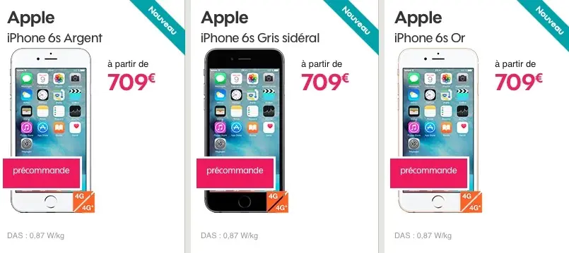 Les opérateurs (Bouygues, SFR, Orange, Sosh) ouvrent leurs précommandes pour l'iPhone 6s