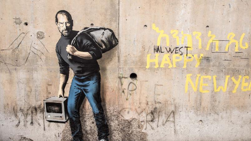 L'image du jour : Steve Jobs immortalisé par Banksy à Calais