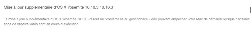 Apple publie un correctif pour OS X 10.10.3