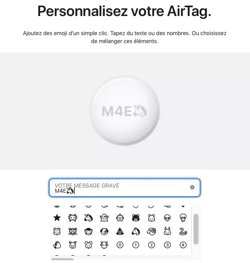 On ne pourra pas graver n'importe quoi sur son AirTag