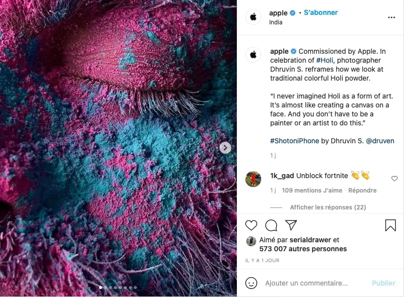 Shot on iPhone : Apple publie des photos du festival de Holi en Inde