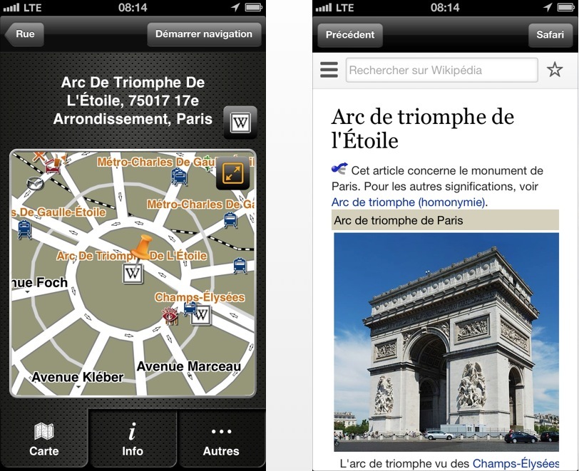 La mise à jour de Navigon iOS incluant Wikipedia est disponible