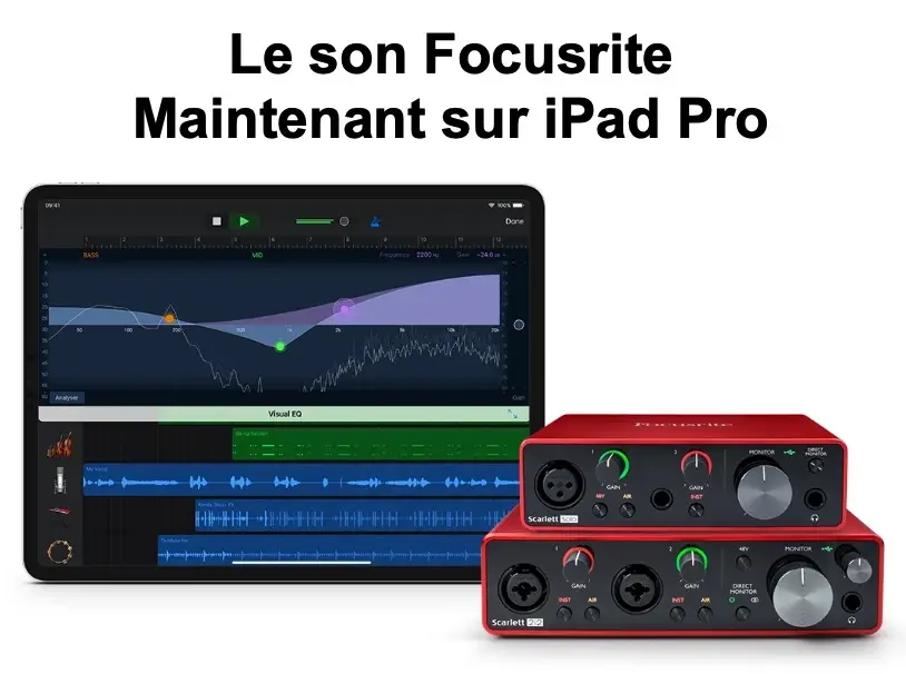 Focusrite annonce le support officiel des Scarlett Solo/2i2 pour les iPad Pro 2018/2020