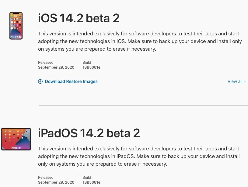 Une bêta 2 pour iOS/iPadOS 14.2, tvOS 14.2 et watchOS 7.1