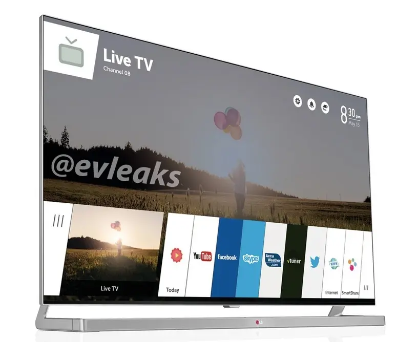 La première image de l'interface de la TV LG WebOS