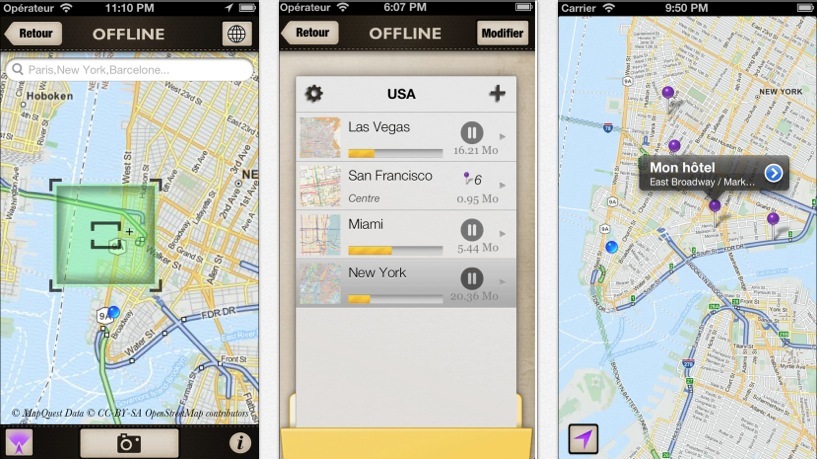 Offline+Maps iOS s'ouvre aux cartes tierces