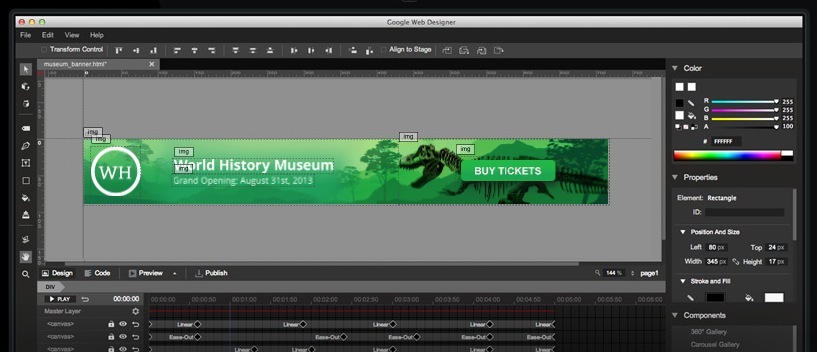 Google Web Designer : un concurrent d'iAd Producer pour créer des pubs HTML5