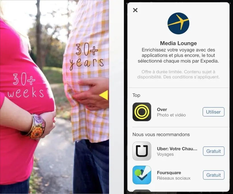 Expedia offre l'application d'édition photo iOS Over