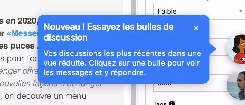 L'app Facebook Messenger est pleinement compatible avec les Mac M1/ M2 (nouvelle interface)