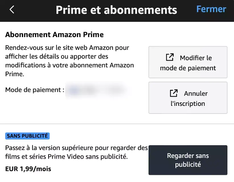 Amazon Prime Video sans pub, c'est 1,99€ en plus par mois !