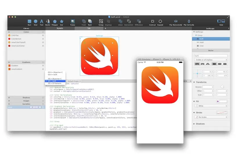 Développement iOS : PaintCode 2.1 gère déjà le Swift !