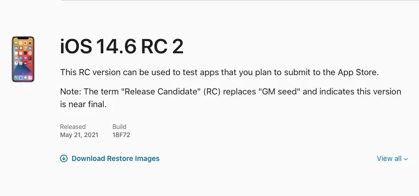 Une seconde Release Candidate pour iOS et iPadOS 14.6