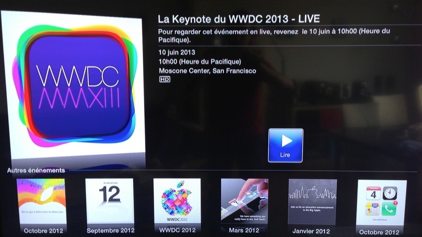 La keynote diffusée en direct sur l'Apple TV