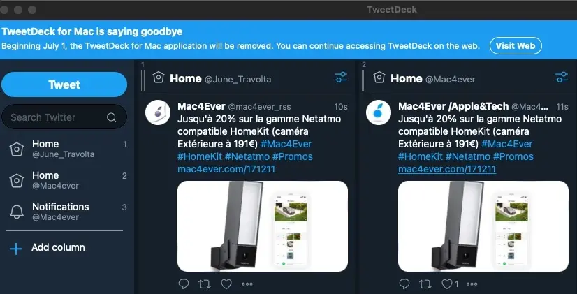 TweetDeck pour Mac s'arrêtera au 1er juillet