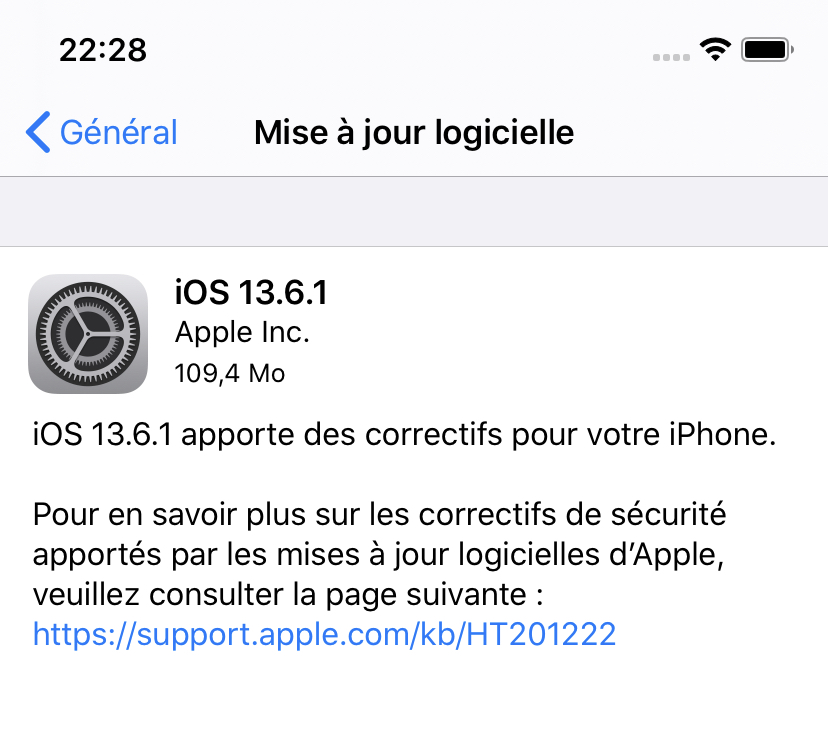 iOS 13.6.1 est disponible pour tous ! (iPadOS 13.6.1 également)