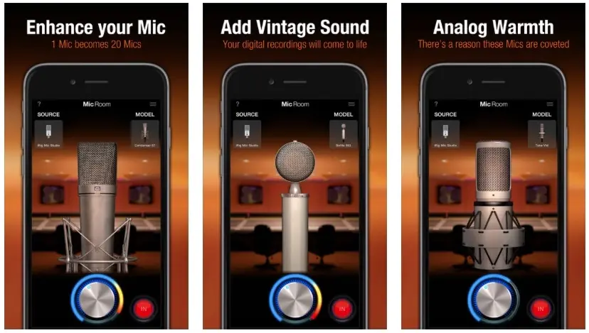 Le studio d'enregistrement Mic Room en téléchargement gratuit sur iPhone et iPad