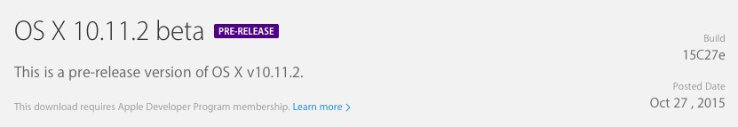 Première beta pour OS X El Capitan 10.11.2