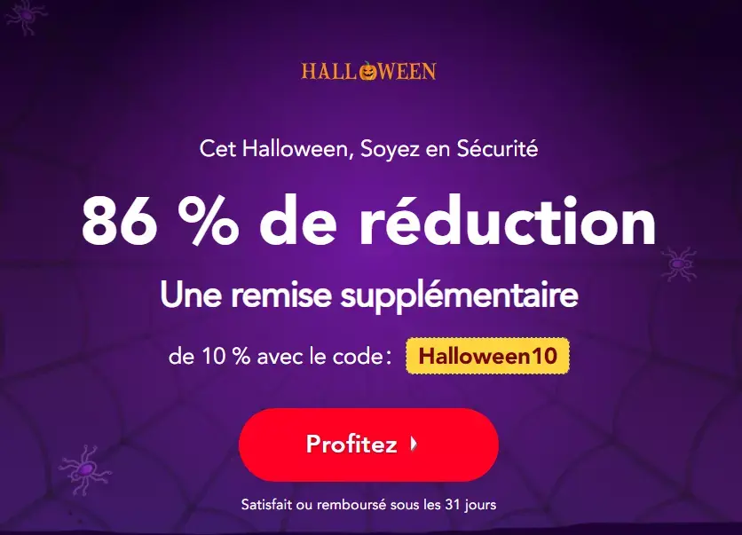 Encore quelques heures pour PureVPN à 1,19€/mois pour Halloween ! (+10 de réduction)