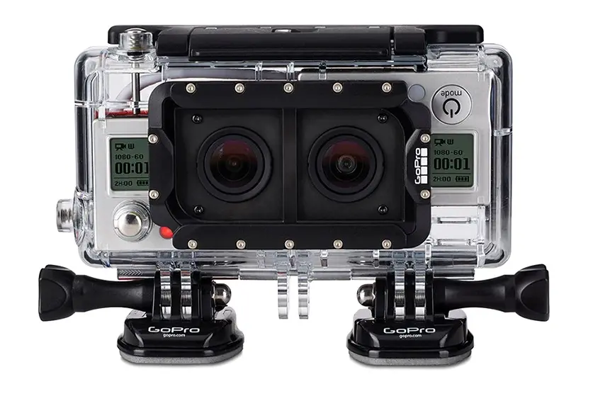 Deux GoPro Hero3+ dans un boitier qui filme en 3D