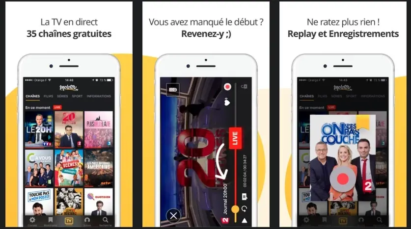 Molotov 2.0 : nouvelle barre de navigation et accès simplifié à la télévision