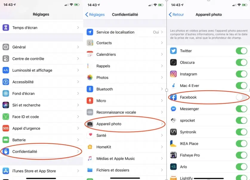 Astuce : comment désactiver l'accès à la caméra pour certaines applications iOS