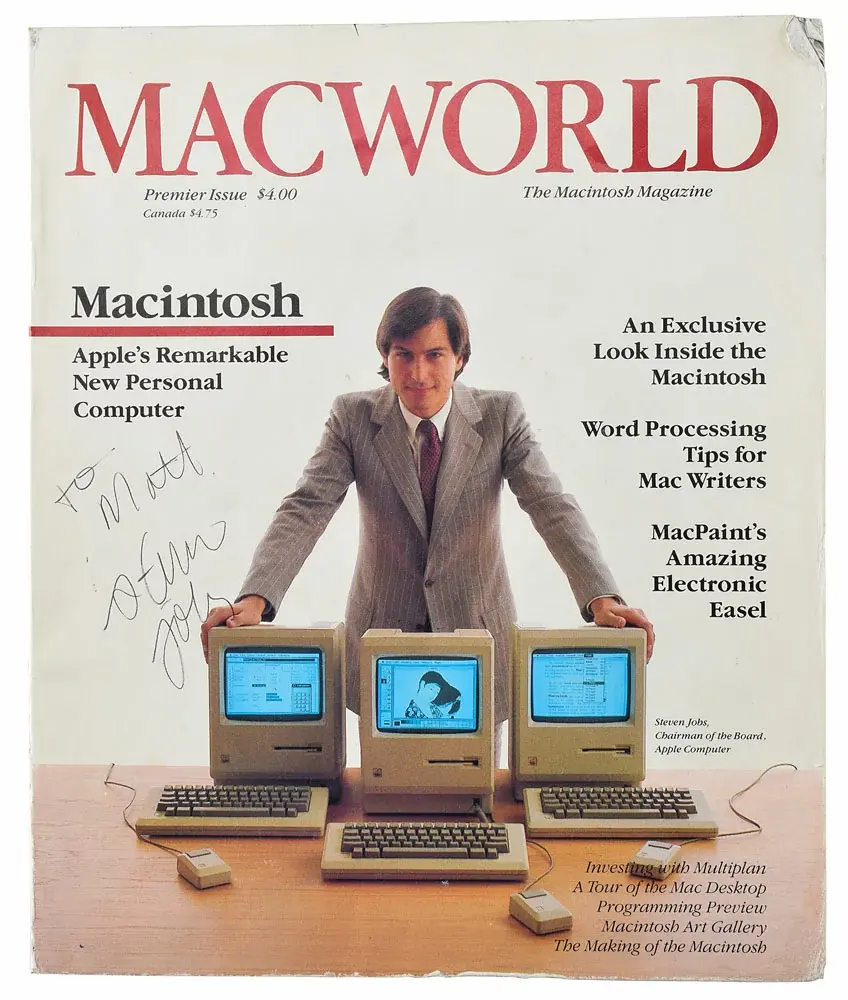 Le premier numéro de Macworld dédicacé par Steve Jobs, en vente pour 10 000 dollars